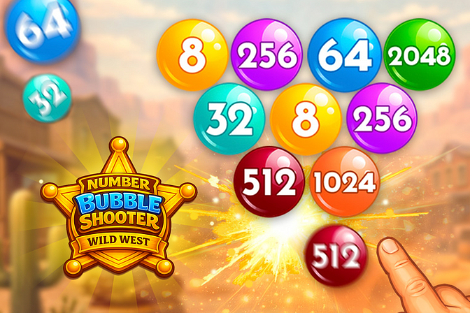 Number Bubble Shooter Wild West